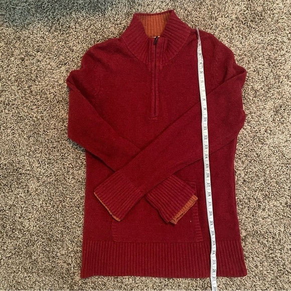 ExOfficio Women’s Light Fleece Red Sweater in Sz M 1/4 Zip Pullover - Picture 9 of 10